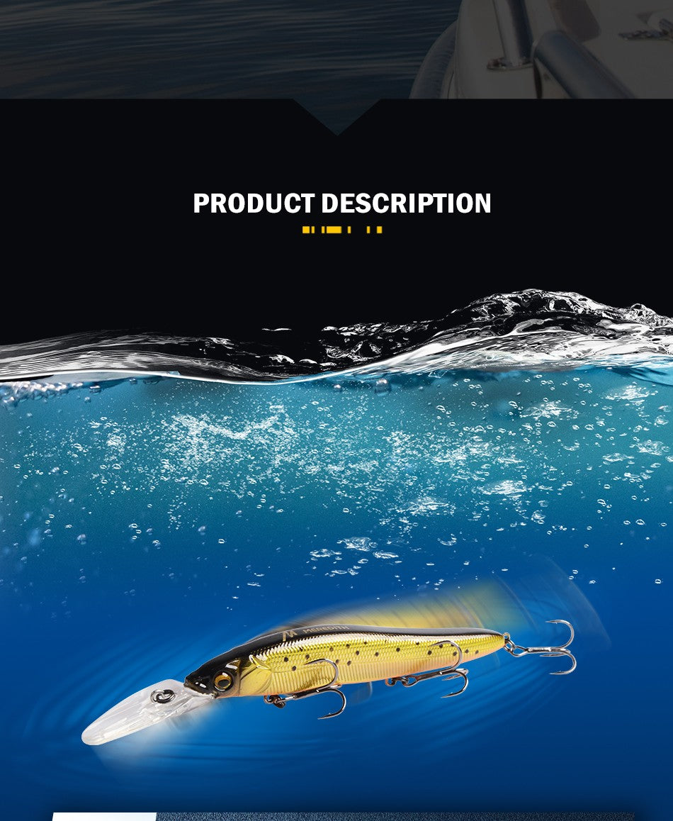 MEREDITH Iscas de Pesca Minnow Wobbler Lento Afundando ou Flutuando 110mm Isca Artificial Rígida Profundidade 0-3m Isca para Baixo e Lúcio