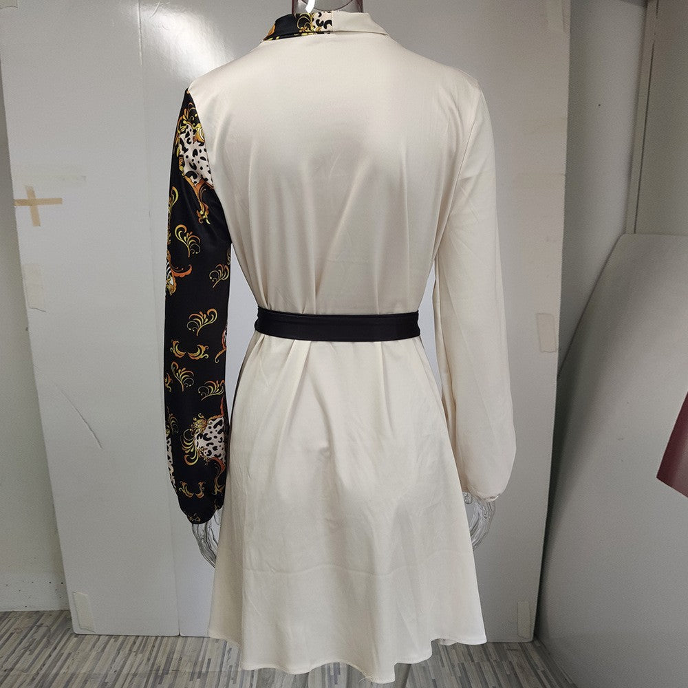 Autumn Winter  Womens Dresses V-neck Wrap Up Dress for Women Woman Clothing Korean Version long sleeve Loose Elegant dress Skirt