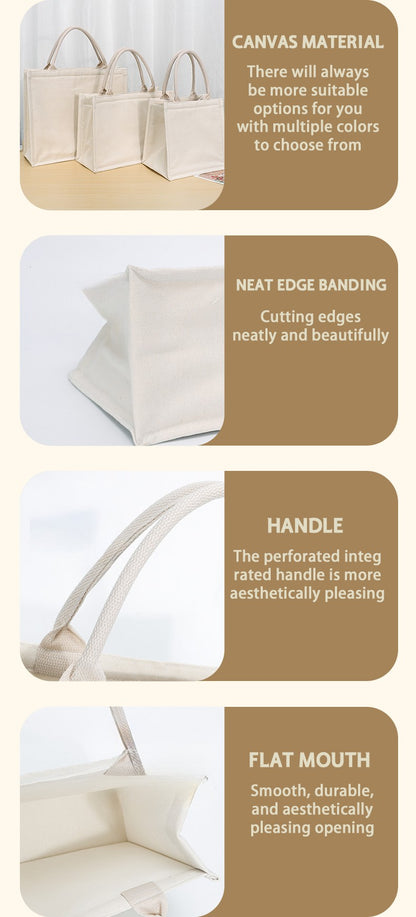 10pcs White Canvas Bags Custom Wedding Party Gift Tote Bags DIY Shopping Bags Large Capacity Tote Bags Custom Printed Logo