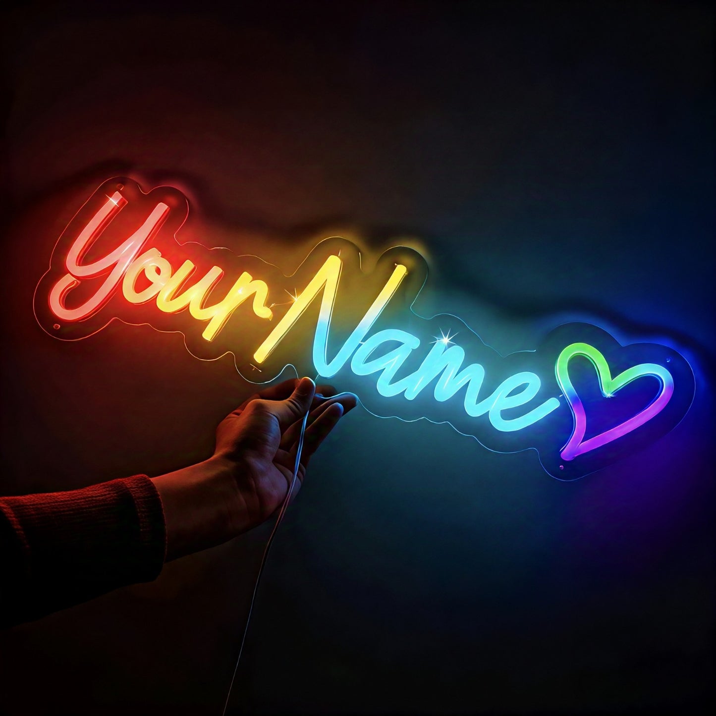 Rgb Neon Light Custom Neon Led Sign Personalized Neon Name Rgb Led Lamp Led Rgb Lights Letters Name Sign Wall Bedroom Decoration