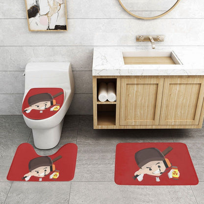 Team Fortress 2 TF2 3 Pcs Bath Mat Bathroom Set Toilet Lid Cover Home Decor Non-Slip Carpet Floor Rug