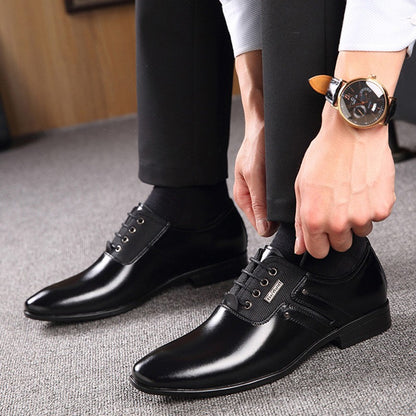 QFFAZ Big Size 38-47 Men Wedding Dress Shoes Black Brown Oxford Shoes Formal Office Business British Lace-up Men's Footwear