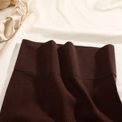 Women's High Waist Ribbed Striped Mini Skirt Tight Night Club Party Pencil Skirt Casual Short Skirt Sexy Solid Color Bodycon New