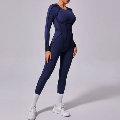 One-piece Yoga Jumpsuit Women Long Sleeved Set Quick Drying Yoga suit Gym Training Suit  Sportswear Bodysuits Women Fitness Set