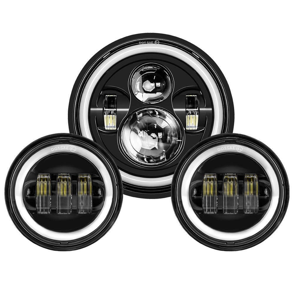 Farol de LED de 7 polegadas + Faróis de Neblina de 4,5 polegadas Suporte de Montagem de 7" Peças para Harley Touring Electra Glide Road King Street Glide