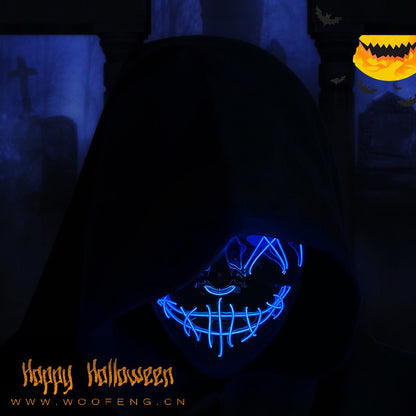 New Halloween Neon Led Purge Masquerade Carnival Party Masks Light Luminous in The Dark Cosplay Supplies