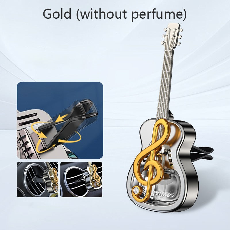 Frasco de Vidro para Aromaterapia Veicular Pode Ser Preenchido com Fragrância Chapeamento Formato de Guitarra Decorações de Aromaterapia para Saída de Ar