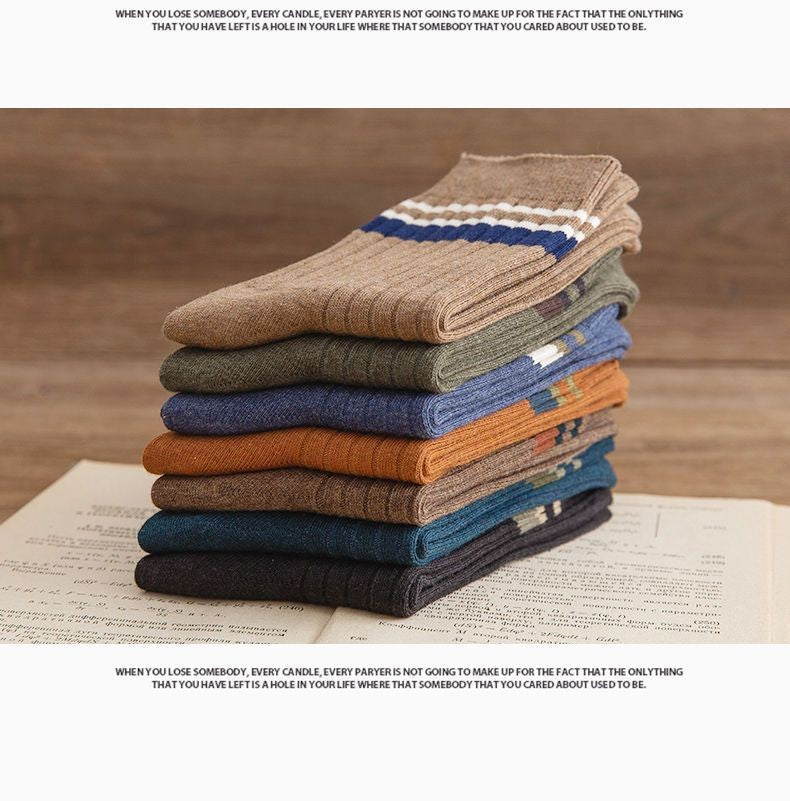 10 Pair Men's Striped Socks Spring Fashion Casual Socks High Quality Harajuku Retro Socks Man