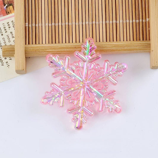 Snowflake Pendants Super Bright Iridescent Acrylic Christmas Tree Decorations Multicolor Flatback Ornaments Christmas Ornament