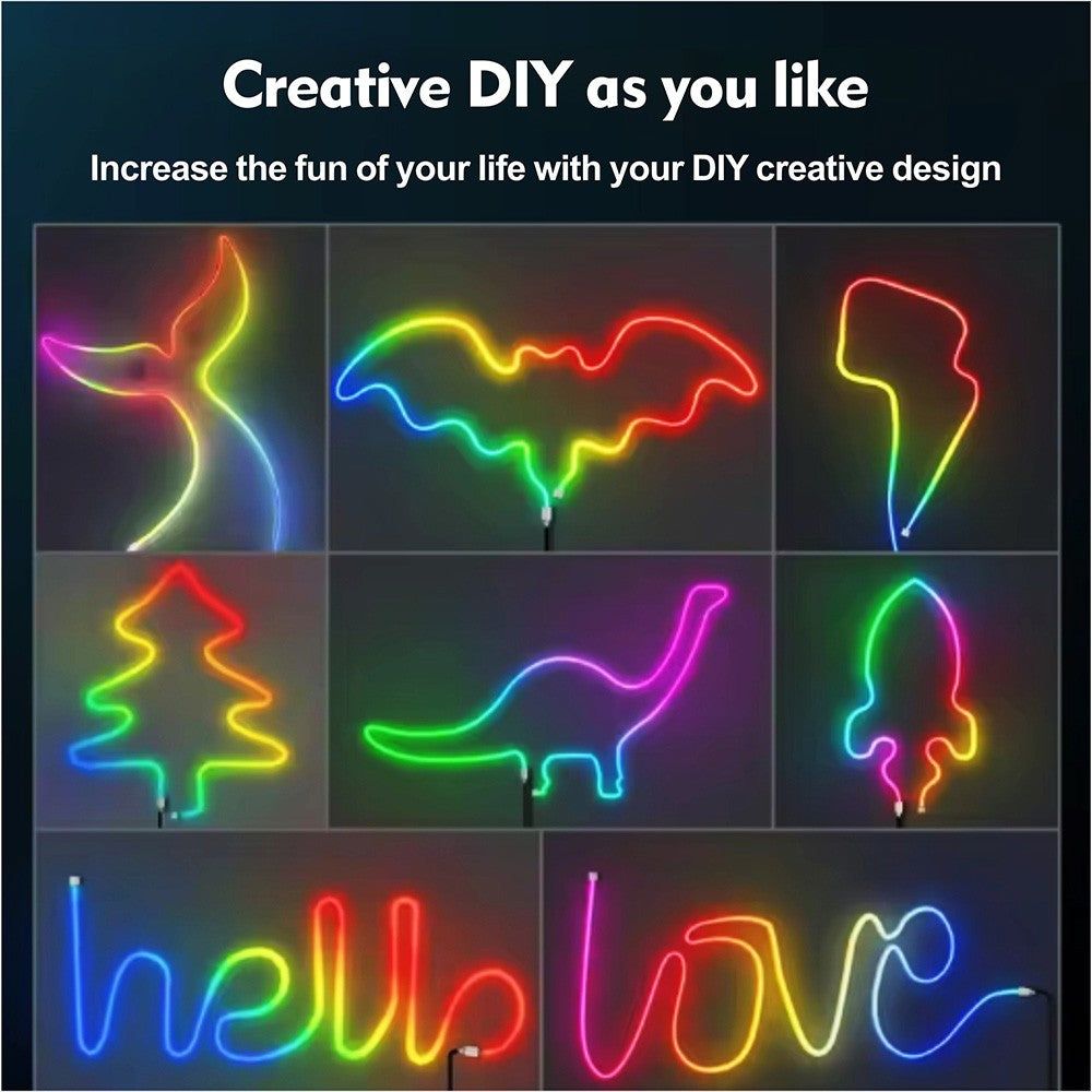 5V RGB Neon Strip Light 1M 2M 4M 5M USB Waterproof Flexible Ribbon Tape Neon Lights With Bluetooth Remote Control For Home Decor