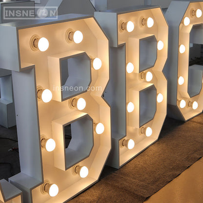 Alphabet Lettering Signage 70-120cm LED Bulb Letter Wedding Flower Shop Holiday Birthday Party Decor 3D Marquee Letters Sign