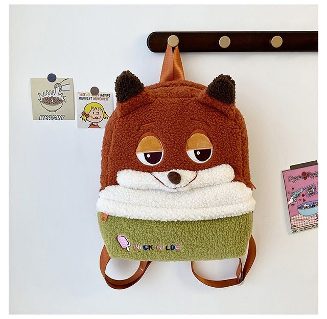 Mochila de pelúcia fofa Disney Nick e Judy, mochila de desenho animado ultraleve de grande capacidade, bolsa de boneca para estudantes, presente infantil