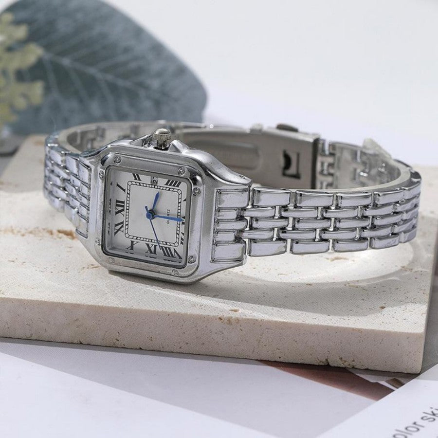 Light-luxury Ladies Watches Business Women Watch High-end Fashionable Roman scale Steel Strip Quartz Wristwatch for Couple man