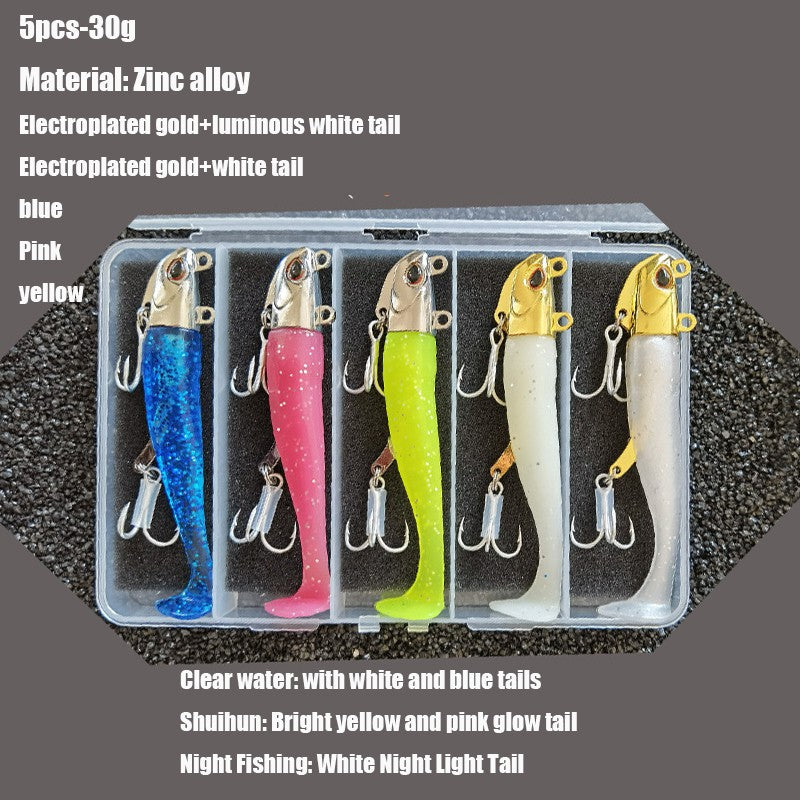 5pcs 30g/111mm Artificial Bait Lumious/Glow Mackerel Sea Bass Snapper Fishing Lure Wobblers Swimbait Jigging soft Baits
