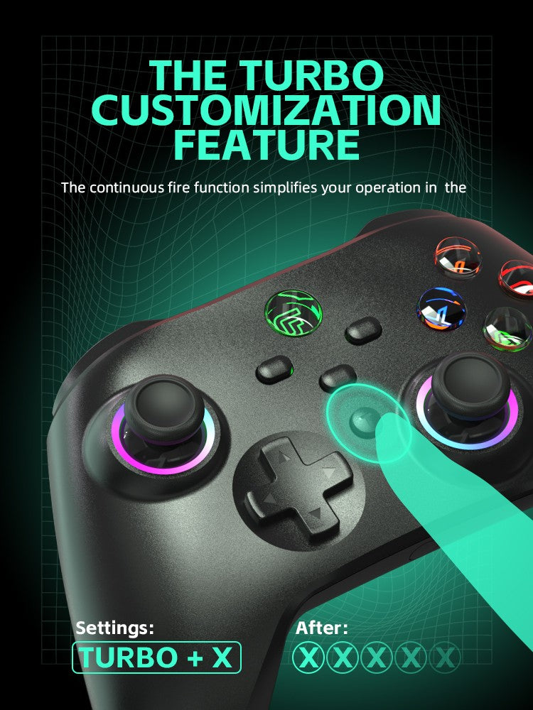 DATA FROG Turbo Programmable Wireless Pro Gamepad Compatible With Switch OLED LITE PC Android