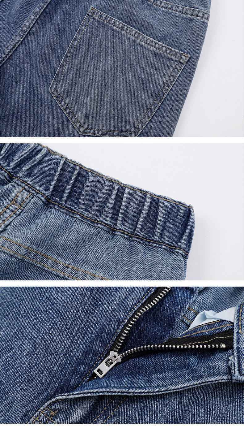 2025 Calças Jeans Casuais Masculinas Coreanas Novas Retas Longas Perna Larga Jeans Cor Sólida Azul Claro Cinza Preto