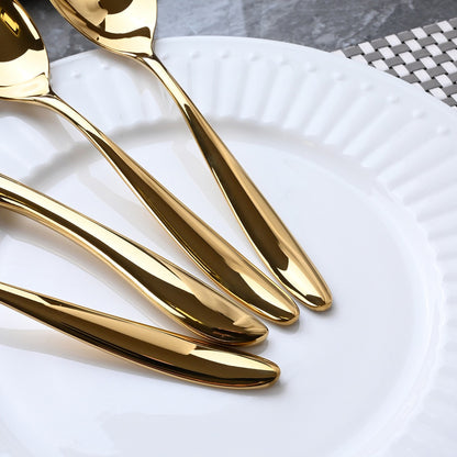 6 Peças de talheres de aço inoxidável 304, conjunto criativo de faca, garfo e colher para bife, para restaurante e hotel, conjunto de talheres de alta qualidade.