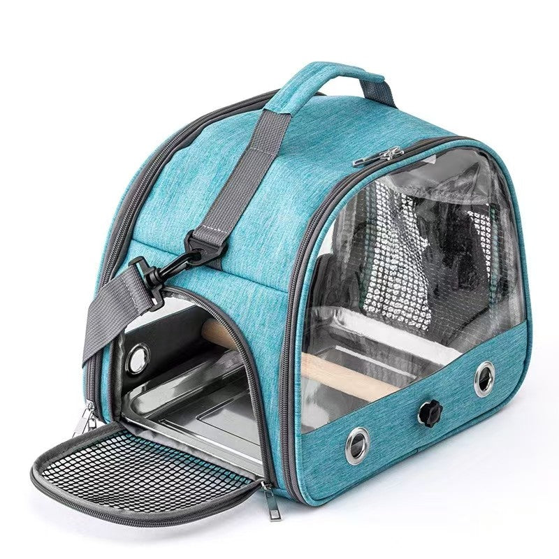Bolsa de transporte portátil para pássaros pequenos, para papagaios, periquitos, com janela lateral de acesso, dobrável, para uso externo