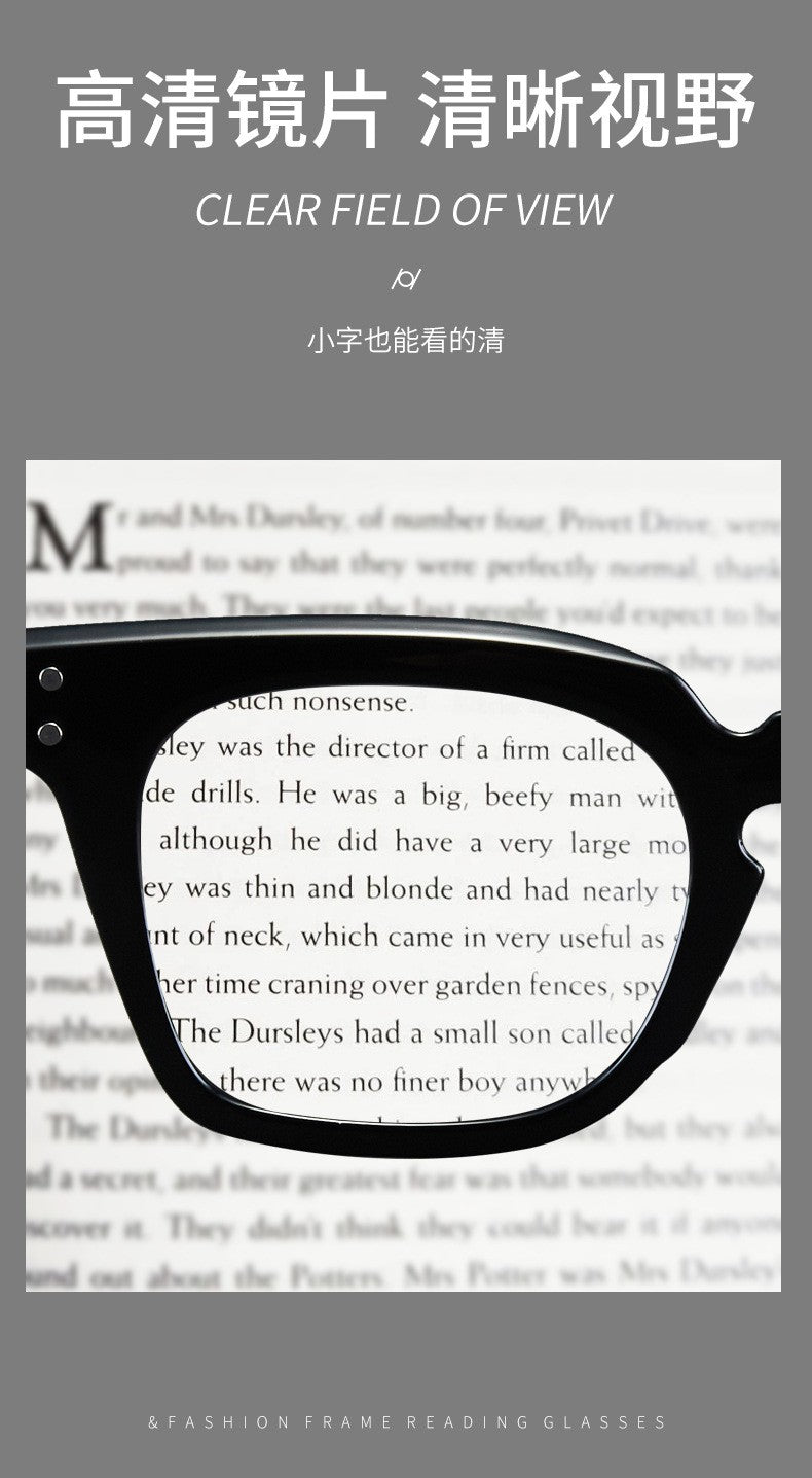 new square frame reading glasses retro printing glasses frame men women high-definition presbyopia glasses farsighted glasses