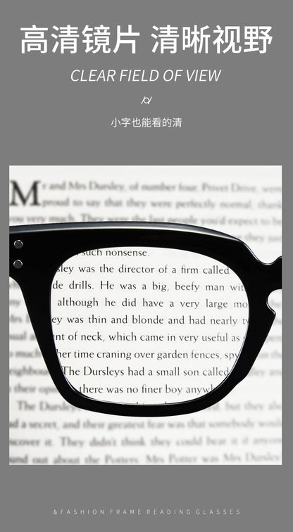 new square frame reading glasses retro printing glasses frame men women high-definition presbyopia glasses farsighted glasses
