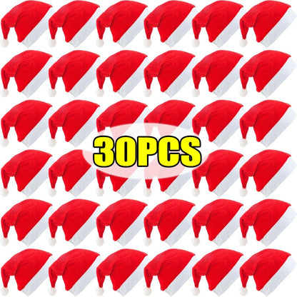 Merry Christmas Hats Non-woven Santa Claus Hats for Adults Kids Red Xmas Caps Women Men New Year Festival Party Decoration Gifts