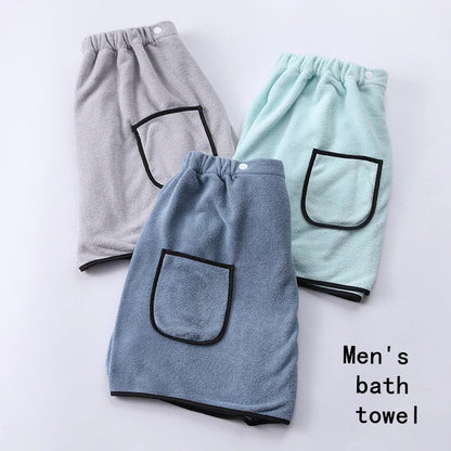 Saia de Banho Masculina de Hotel, Doméstica, Simples, Fibra Fina Ajustável, Tamanho Adequado para Homens com Peso Inferior a 90 KG.