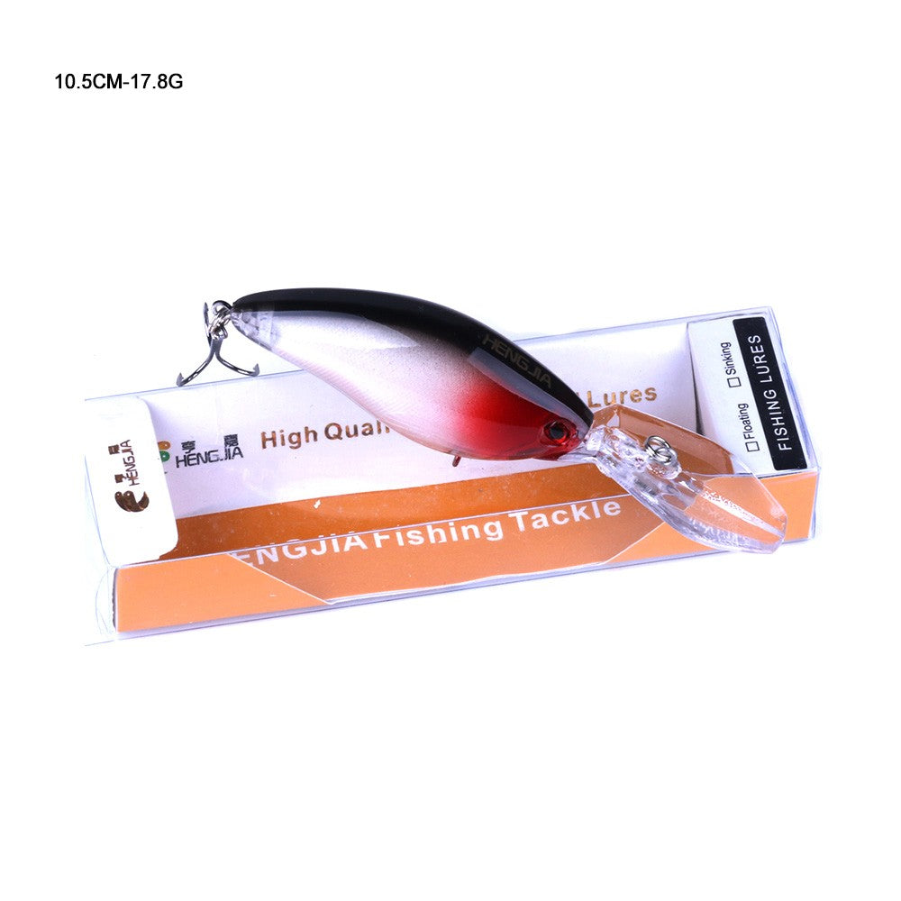 HENGJIA 13G 9CM Iscas de Pesca Rock Crank Bait Crankbait Minnow Baixo Anzóis Triplos Isca Dura Wobbler Língua Longa e Grande