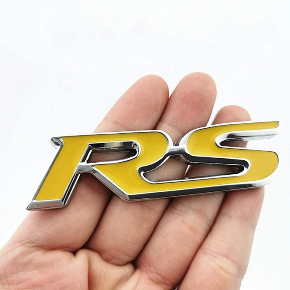 Adesivo 3D RS de Metal, Letras, Logotipo, Grade Dianteira, Porta-Malas Traseiro, Emblema, Crachá, Acessórios para Carros Esportivos RS