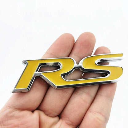 Adesivo 3D RS de Metal, Letras, Logotipo, Grade Dianteira, Porta-Malas Traseiro, Emblema, Crachá, Acessórios para Carros Esportivos RS