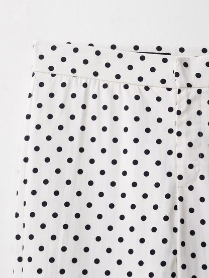 HH Woman Autumn Long Sleeves Turtleneck Zipper With Pockets Drawstring Casual Coats Women Fashion Polka Dot Printed Jacket