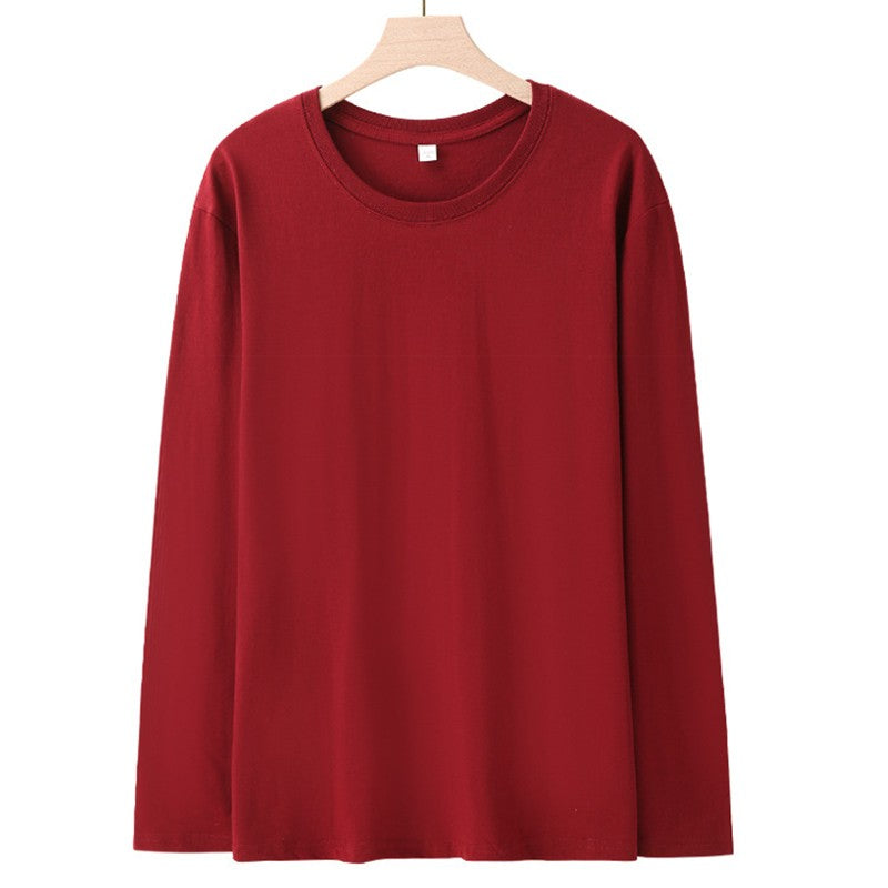 Long Sleeves T-Shirts Men 100% Cotton Tee Tops Male Autumn Basic Plain Color Tshirts Women Normal Fit Size M-5XL Under Wear Man