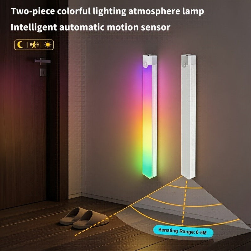 RGB Cabinet Light USB Type-C Rechargeable Light Motion Sensor Led Lamp for Kitchen Wardrobe Cabinet Lighting