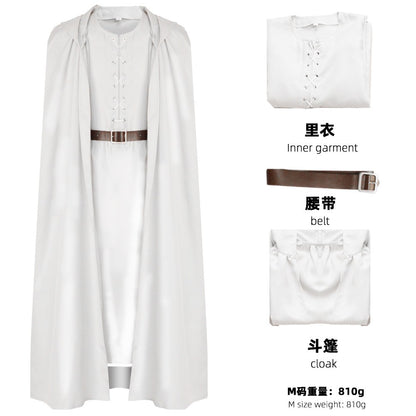 Movie Gandalf Cosplay Costume White Rings Robe Cape Men Fantasia Halloween Carnival Suit