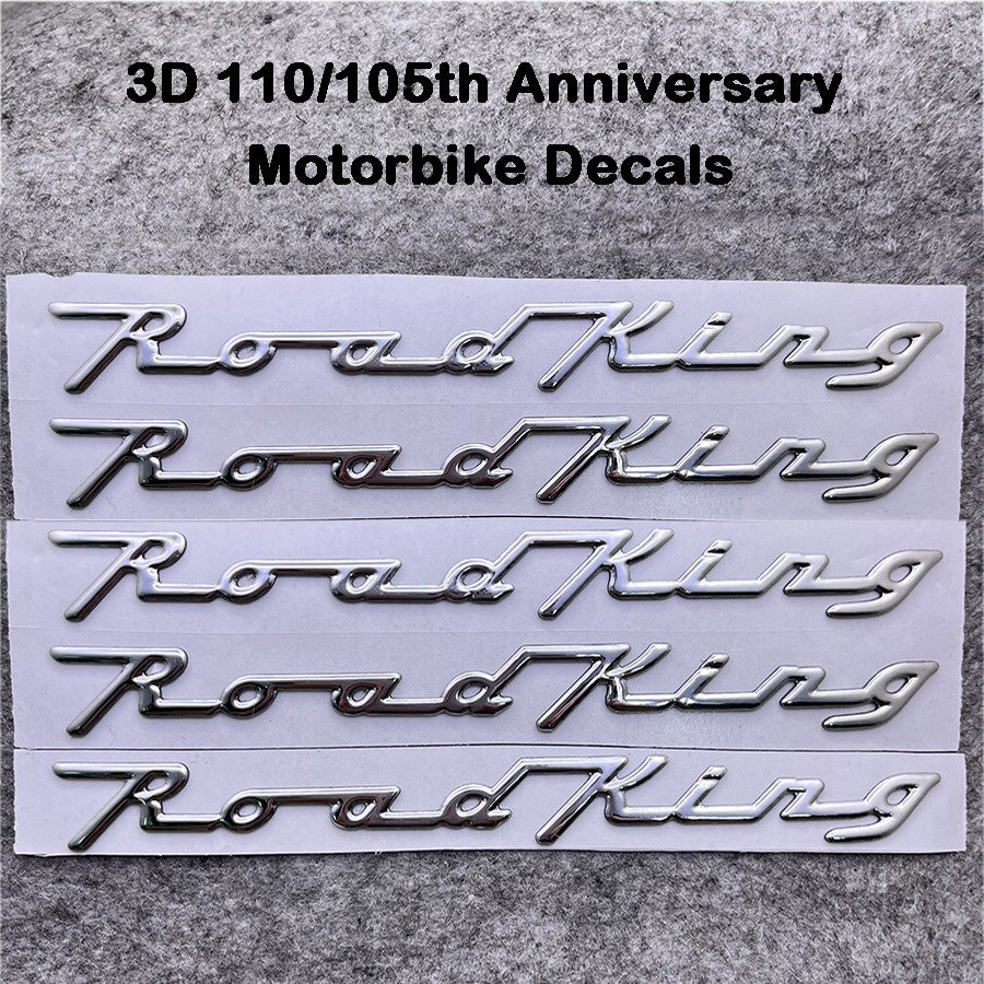 5 PEÇAS/Conjunto Adesivos Decalques para Moto Cromados 3D Emblema Insígnia Aniversário de 110/105 Anos para Harley Davidson Road King FLHRC