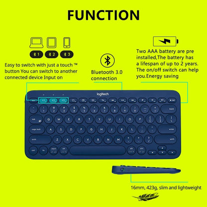Teclado sem Fio Bluetooth Logitech K380 Vermelho para Tablet iPad Escritório