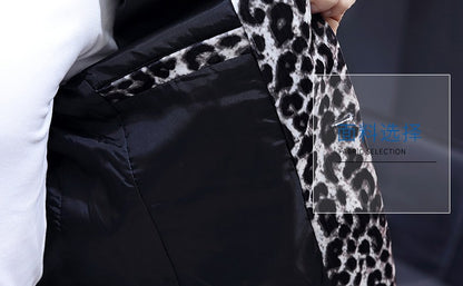 Blazer New Men's Fashion Business Gentleman Wedding British Style Banquet Leopard Print Luxe Handsome Outdoor Casual Blazer