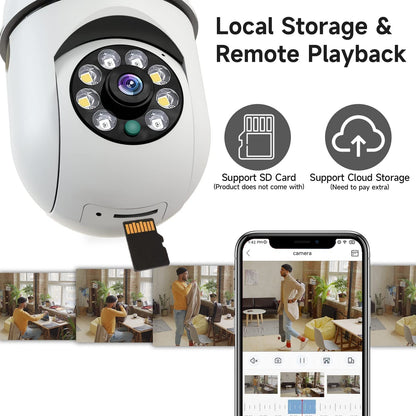 Wireless Bulb Camera Wifi E27 Bulb Camera 360 degree WiFi Security Camera Full-color High-definition Night Vision