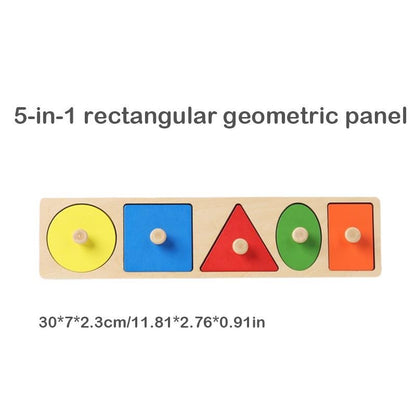 Brinquedos de quebra-cabeça Montessori para bebês de madeira, de encaixe de formas e cores, tábua de raspar à mão, brinquedos cognitivos geométricos de educação infantil
