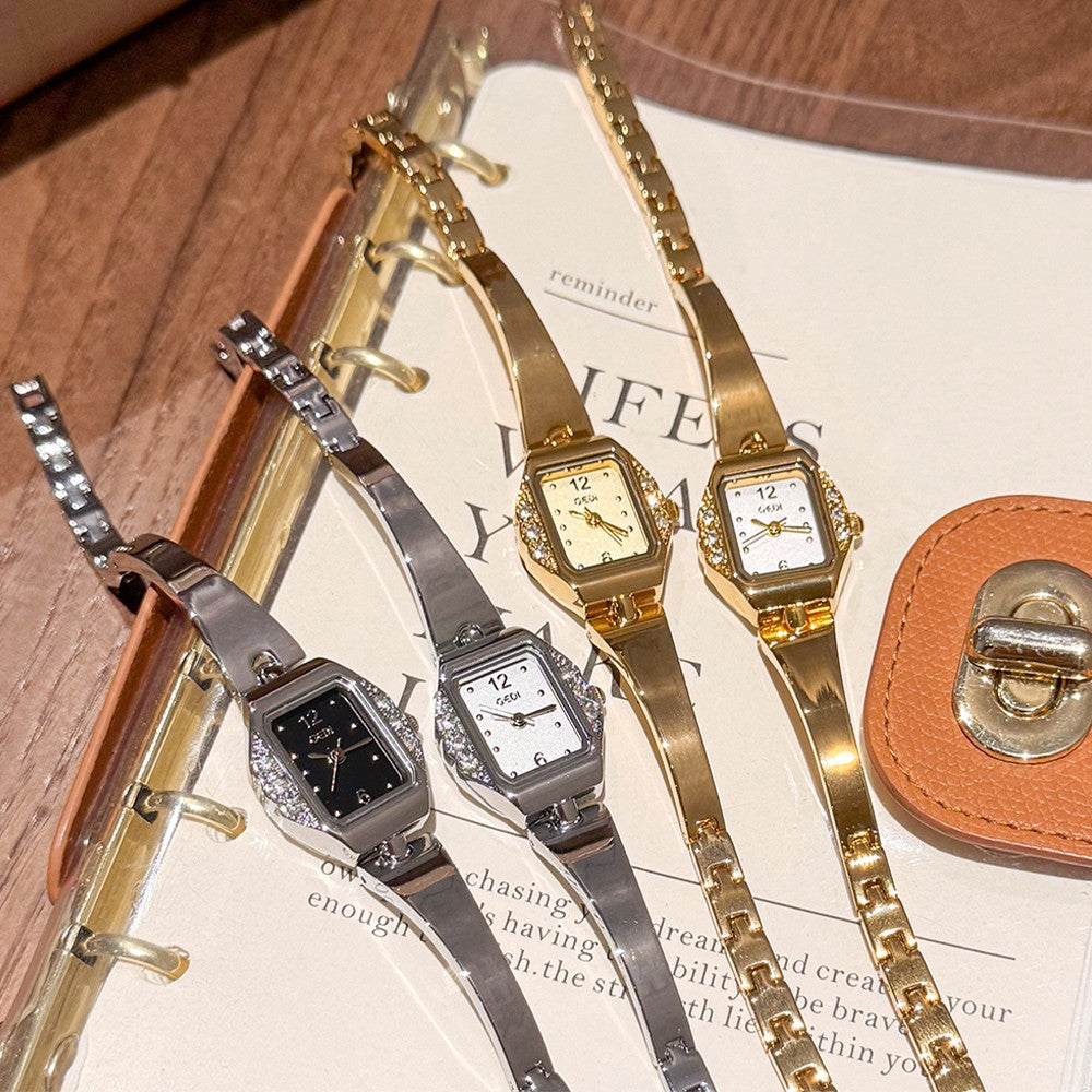 GEDI Square Watch Woman Gold Silver Small Dial Fashion Quartz Women's Wristwatches Ladies Luxury Vintage Bracelet Watch Gifts