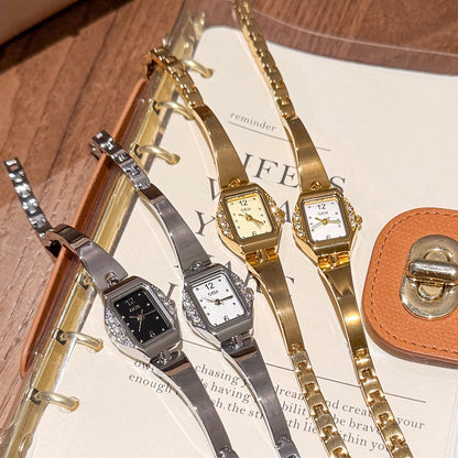 GEDI Square Watch Woman Gold Silver Small Dial Fashion Quartz Women's Wristwatches Ladies Luxury Vintage Bracelet Watch Gifts