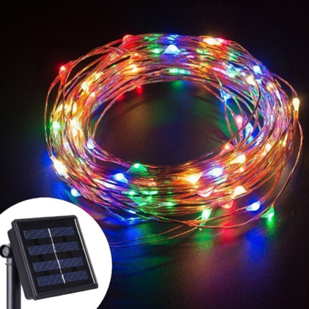Fairy Lights Solar Garden Lights String Lights with 8 Modes Waterproof Copper Wire Lights for Patio Yard Trees Christmas Party