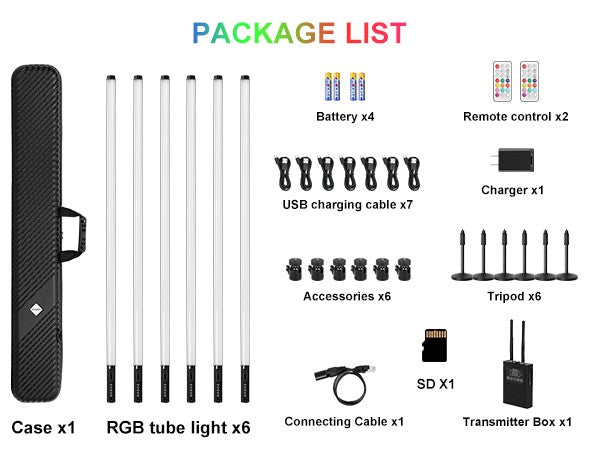 RGB Programmable Pixel LED Tube Light TL-130Ultra DMX Artnet Control for Video Studio DJ Booth