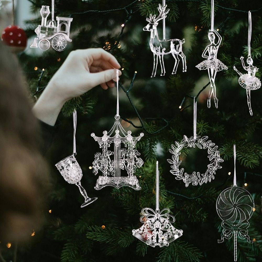 Acrylic Acrylic Christmas Pendants Transparent Clear Simulation Transparent Tree Hangings Hanging Pendant Crystal