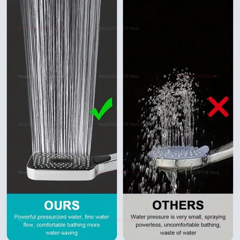 Ducha de Banheiro com Bico Pressurizado, Alta Pressão, Economia de Água, Pulverizador, Acessórios de Banheiro ABS, Ducha Cromada Tipo Chuva
