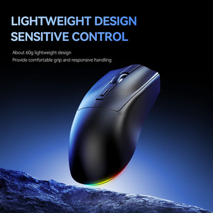 LEAVEN X3 2.4G Bluetooth Modo Duplo Receptor Mouse Óptico Sem Fio Mouse Gamer 1600DPI Mouse Compatível com Bluetooth para MacBook L