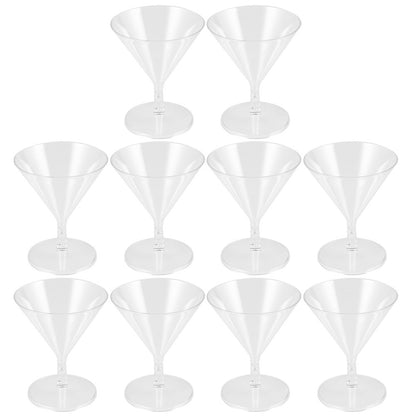 10 Pcs Wine Glass Party Cocktail Glasses Plastic Champagne Whiskey Cup Martini Coupe Abs Cups Bulk