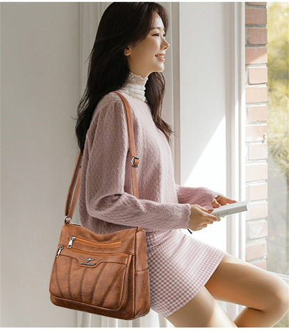 Soft Leather Women Bag Branded Designer Ladies Handbag Purses 2023 Luxury Female Shoulder Bag Large Capacity Crossbody Bags Sac