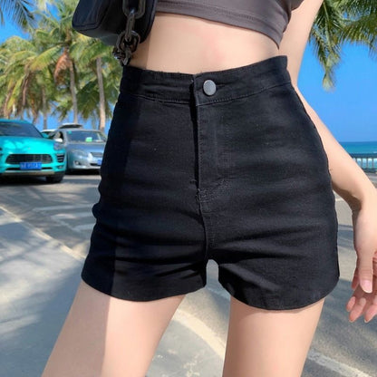 Black Hot Women's Casual Tights Pants Ultra-short High-waisted Slimming Leggings Sexy Petite Summer Shorts