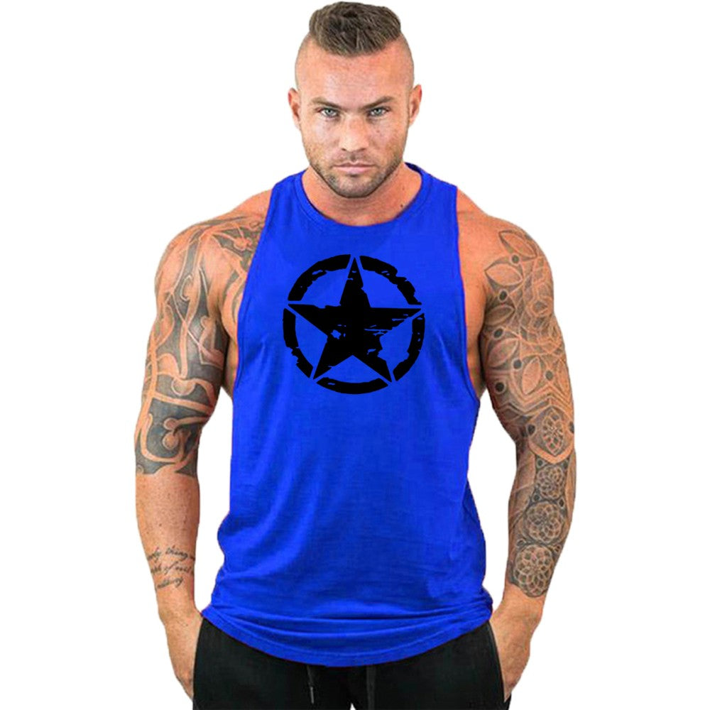 New fashion pure cotton sleeveless shirt vest men's fitness shirt men's undershi