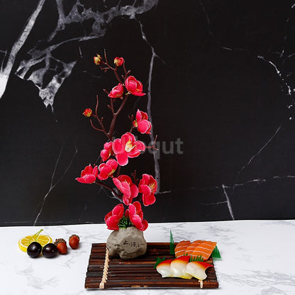Bandeja de prato para frutos do mar, Barco de Sushi, Plantas de Flores Decorativas, Concepção Artística, Pequeno Ornamento Decorativo, Flor de Pêssego Criativa